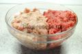 Cooking meatballs from minced pork, beef and chicken for soup